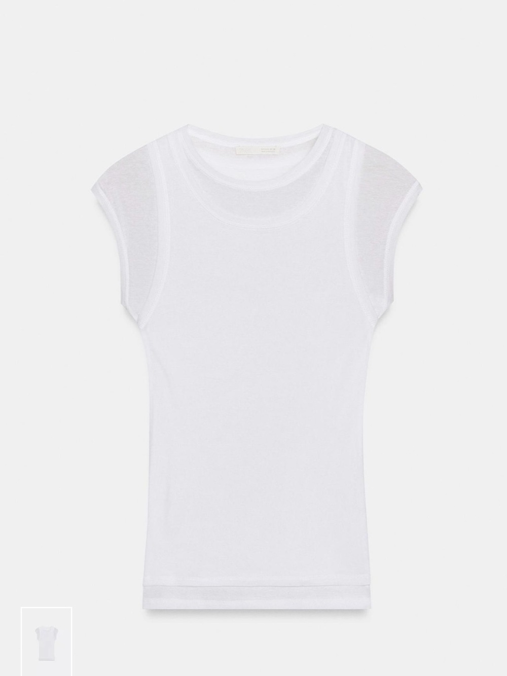 Zara double effect white tee